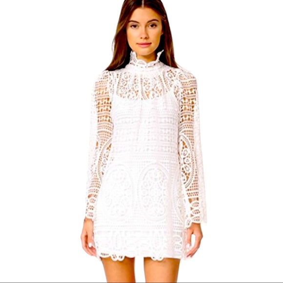 Stone Cold Fox x Free People Vaughn Sm White Allover Lace Mini Dress USA - Picture 13 of 15